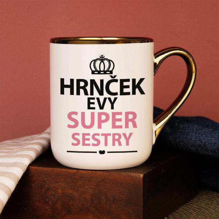 Super sestra - Keramický hrnček s farebným okrajom
