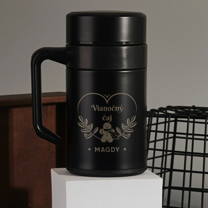 Vianočný čaj - Termohrnček  s rukoväťou 400 ml
