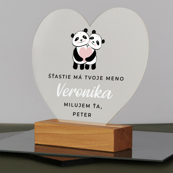 Šťastie má Tvoje meno - Tlač na akrylové sklo led Srdce
