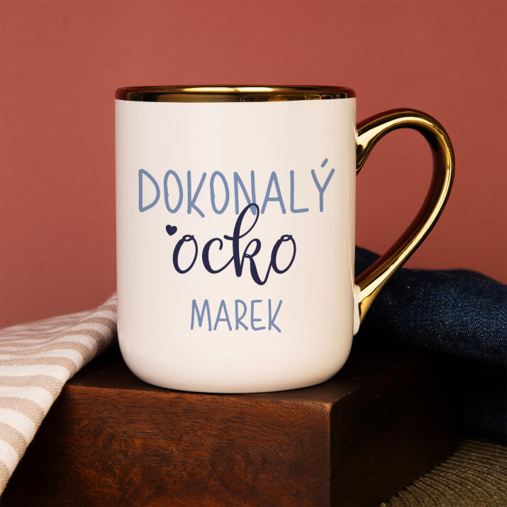 Dokonalý ocko - Keramický hrnček s farebným okrajom