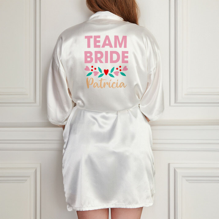 Team bride - Saténový župan