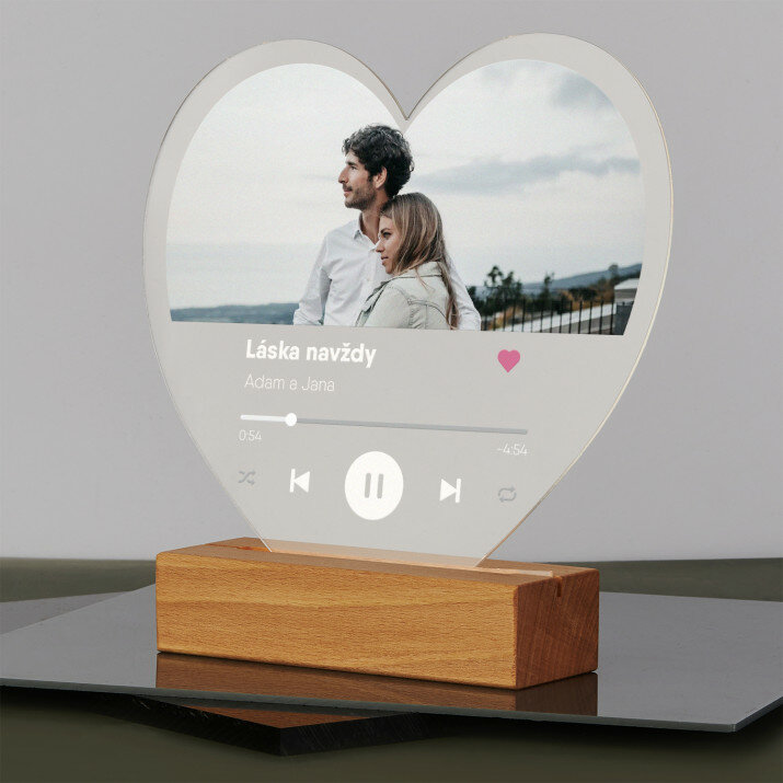 Tvoja pesnička - spotify - Tlač na akrylové sklo led Srdce