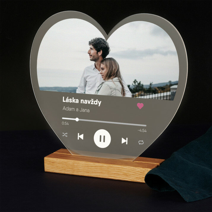 Tvoja pesnička - spotify - Tlač na akrylové sklo Srdce