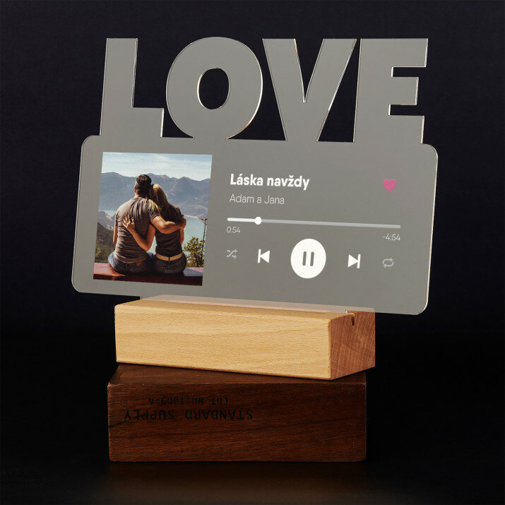 Tvoja pesnička - Tlač na akrylové sklo led LOVE