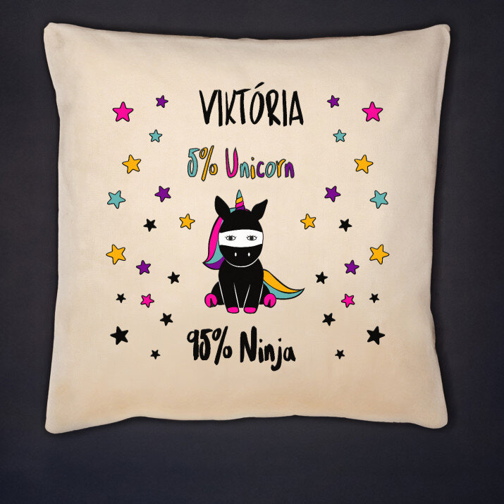 Unicorn ninja - Dekoračný vankúš