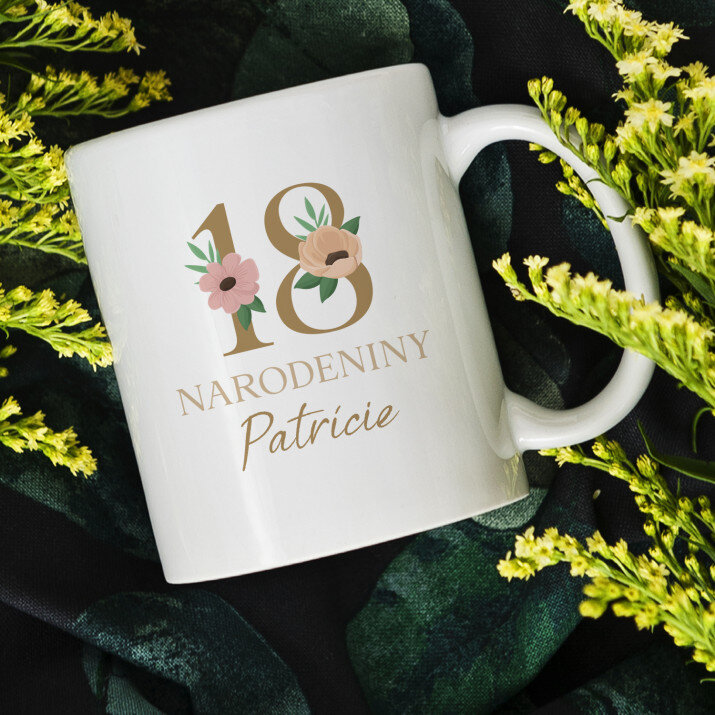 Narodeniny kvety - Hrnček s potlačou
