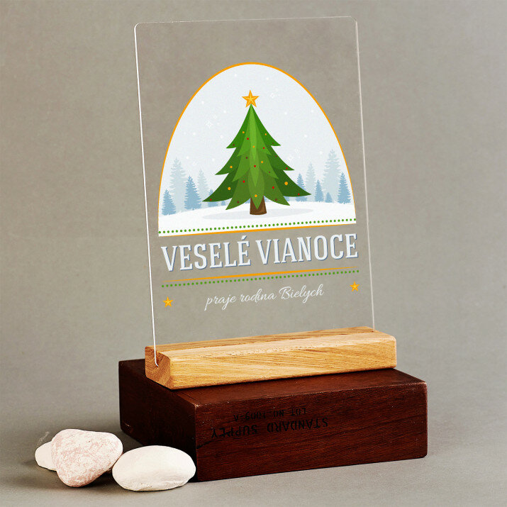 Veselé vianoce 2 - Tlač na akrylové sklo so stojanom