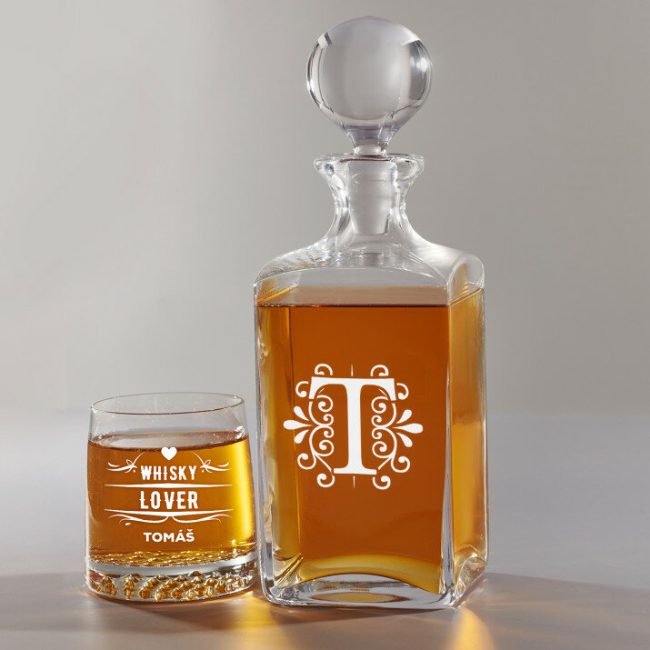 Whisky Lover - Sada gravírovanej karafy a pohárov na whisky