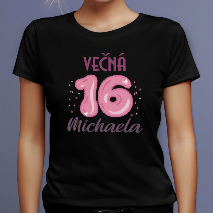 Večná 16 - Čierne dámske tričko