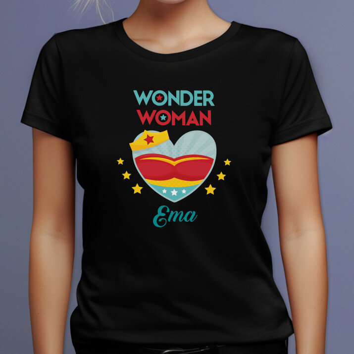 Wonder woman - Čierne dámske tričko
