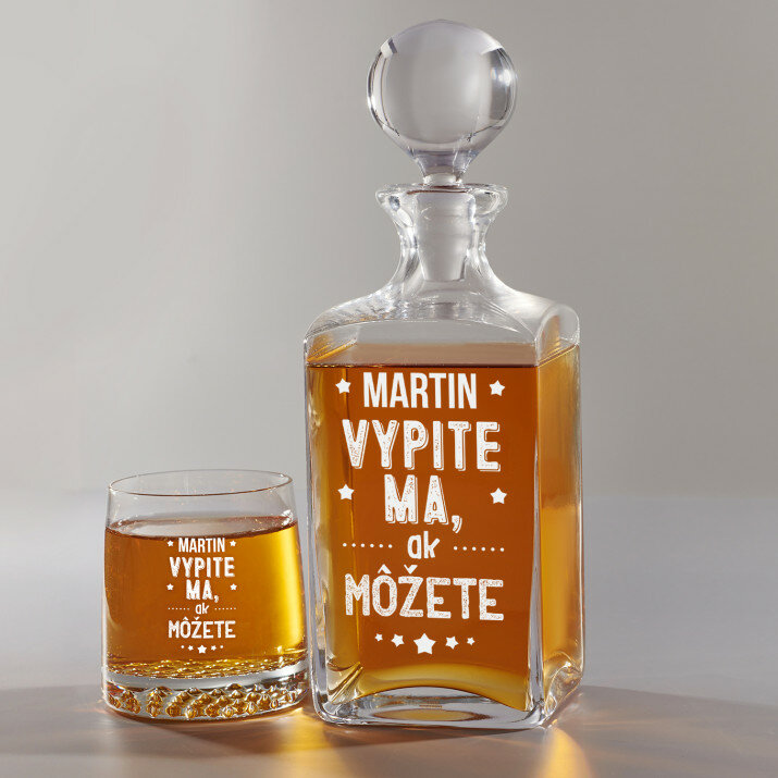 vypii ma - Sada gravírovanej karafy a pohárov na whisky