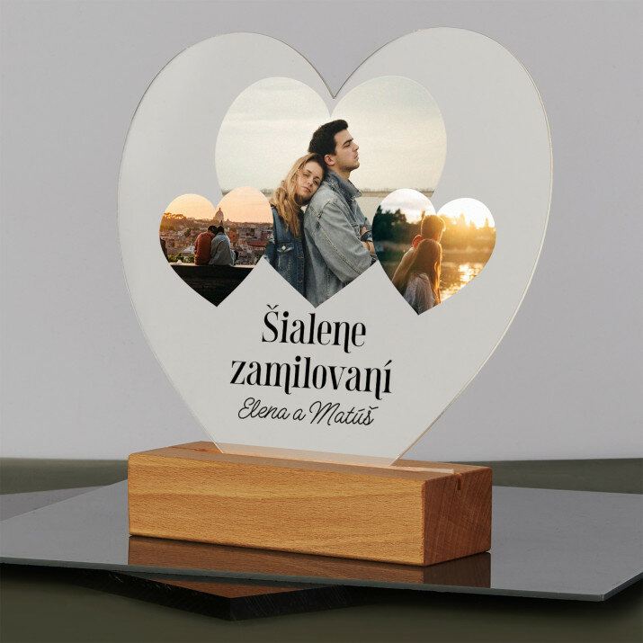 šialene zamilovaní - Tlač na akrylové sklo led Srdce