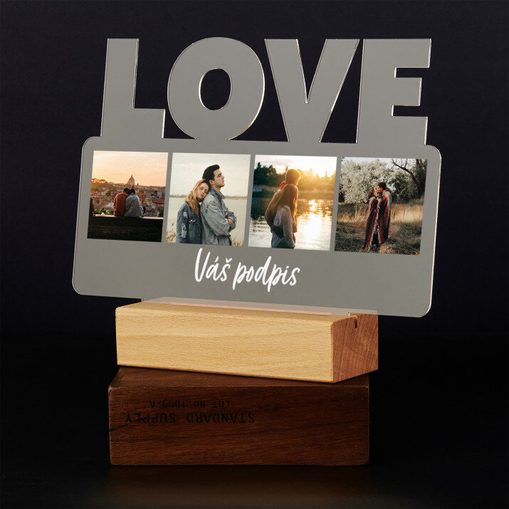 Foto podpis - Tlač na akrylové sklo led LOVE