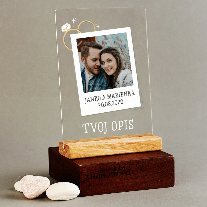 Foto svadobný podpis - Tlač na akrylové sklo so stojanom