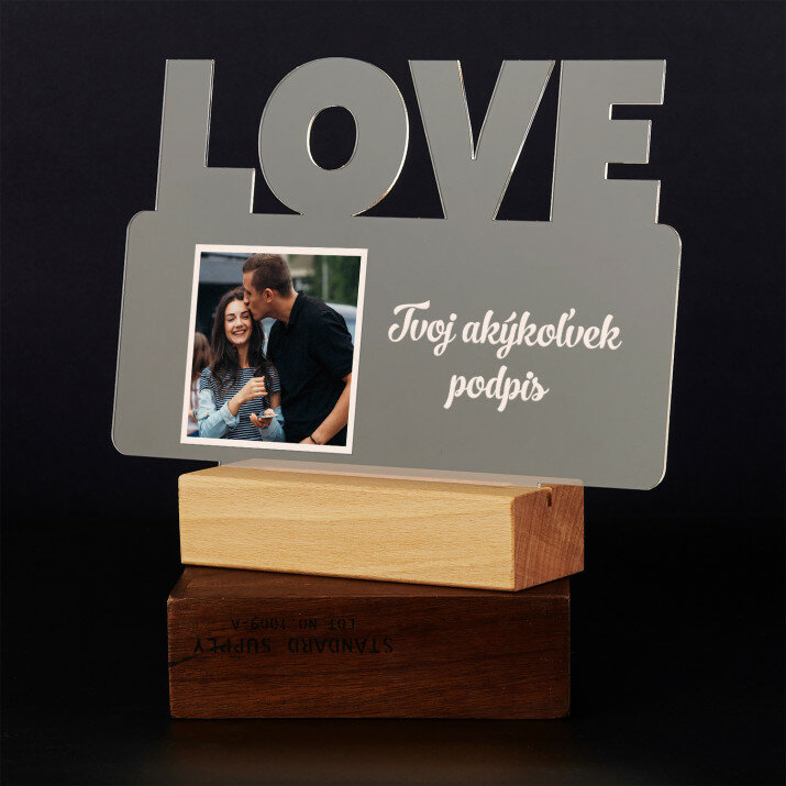 Foto podpis - Tlač na akrylové sklo led LOVE