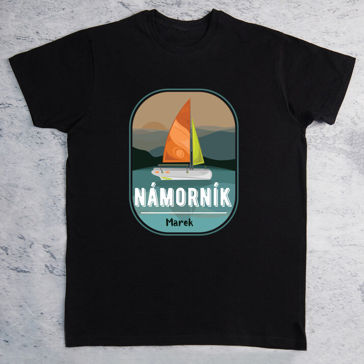 námorník - Pánske čierne tričko
