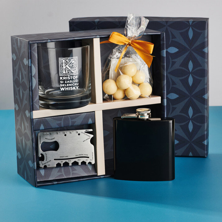 Darčeková sada s pohárom na whisky Pre snúbenca
