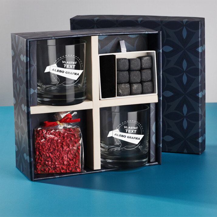 Darčeková sada s pohármi na whisky vlastný projekt