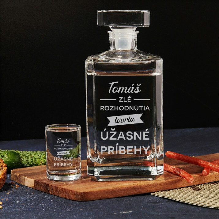 Zlé rozhodnutia - Sada karafa a poháriky na vodku