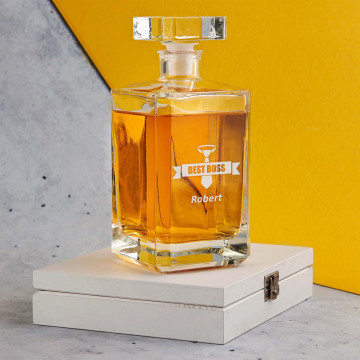 Best boss - Skleněná karafa na whisky s gravírováním 0,7l