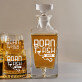 Born to fish - Sada gravírovanej karafy a pohárov na whisky