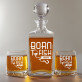 Born to fish - Sada gravírovanej karafy a pohárov na whisky