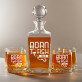 Born to fish - Sada gravírovanej karafy a pohárov na whisky