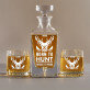 Born to hunt - Sada gravírovanej karafy a pohárov na whisky