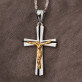 Krst - Diamantový kríž: strieborný medailón s retiazkou