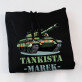 Tankista - Čierna pánska mikina s kapucňou