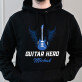 Guitar hero - Čierna pánska mikina s kapucňou