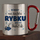háčik - kovový hrnček s karabínkou