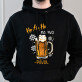 Ho ho ho na pivo - Čierna pánska mikina s kapucňou