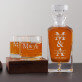 Iniciály s menom pre pár - Sada gravírovanej karafy a pohárov na whisky