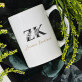 Iniciály meno priezvisko floral - Hrnček s potlačou