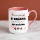 Si krásna - Keramický hrnček s farebným okrajom