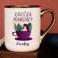 Kávička maminky - Keramický hrnček s farebným okrajom