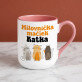 Milovníčka mačiek - Keramický hrnček s farebným okrajom