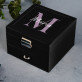 Monogram meno elegant - Čierna krabička so zrkadlom