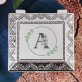 Monogram v kruhu kvety - Postříbřená šperkovnica