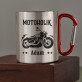 Motoholik - kovový hrnček s karabínkou