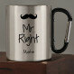 Mr. Right - kovový hrnček s karabínkou