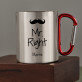 Mr. Right - kovový hrnček s karabínkou
