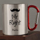 Mr. Right - kovový hrnček s karabínkou