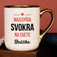 Najlepšia svokra - Keramický hrnček s farebným okrajom
