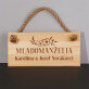 Mladomanželia - Drevená tabuľka