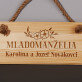 Mladomanželia - Drevená tabuľka