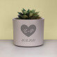 srdce + dátum - Kryt na kvetináč