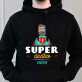 Super dedko - Čierna pánska mikina s kapucňou