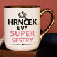 Super sestra - Keramický hrnček s farebným okrajom